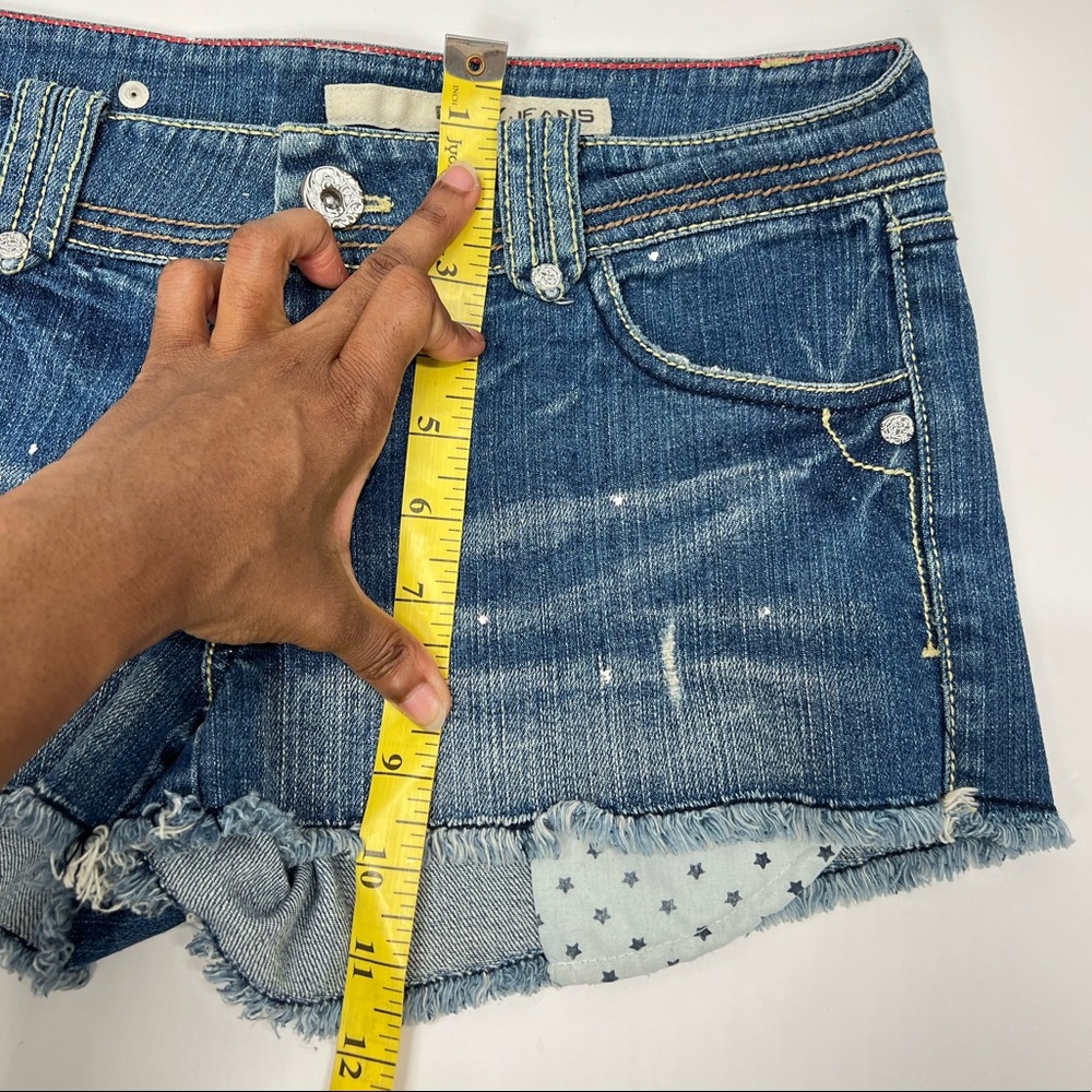 DKNY Denim Shorts Y2K Low Rise Vintage Embellished Jeans Beachside Polka Dots - Picture 17 of 17